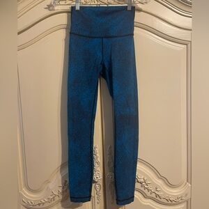 Lululemon Wunder Under Athletica High Rise Jacquard Blue Size 4